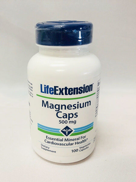 Image of a bottle of Life Extension Magnesium 500mg against a white background